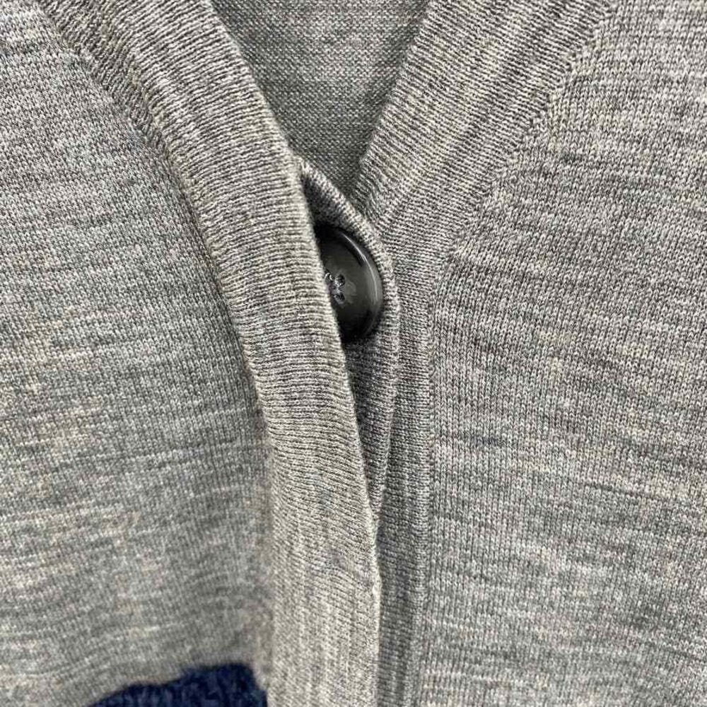 TIBI Cardigan Grandpa Sweater Womens Small Gray Blue Knit Pockets Button Front - Picture 8 of 12